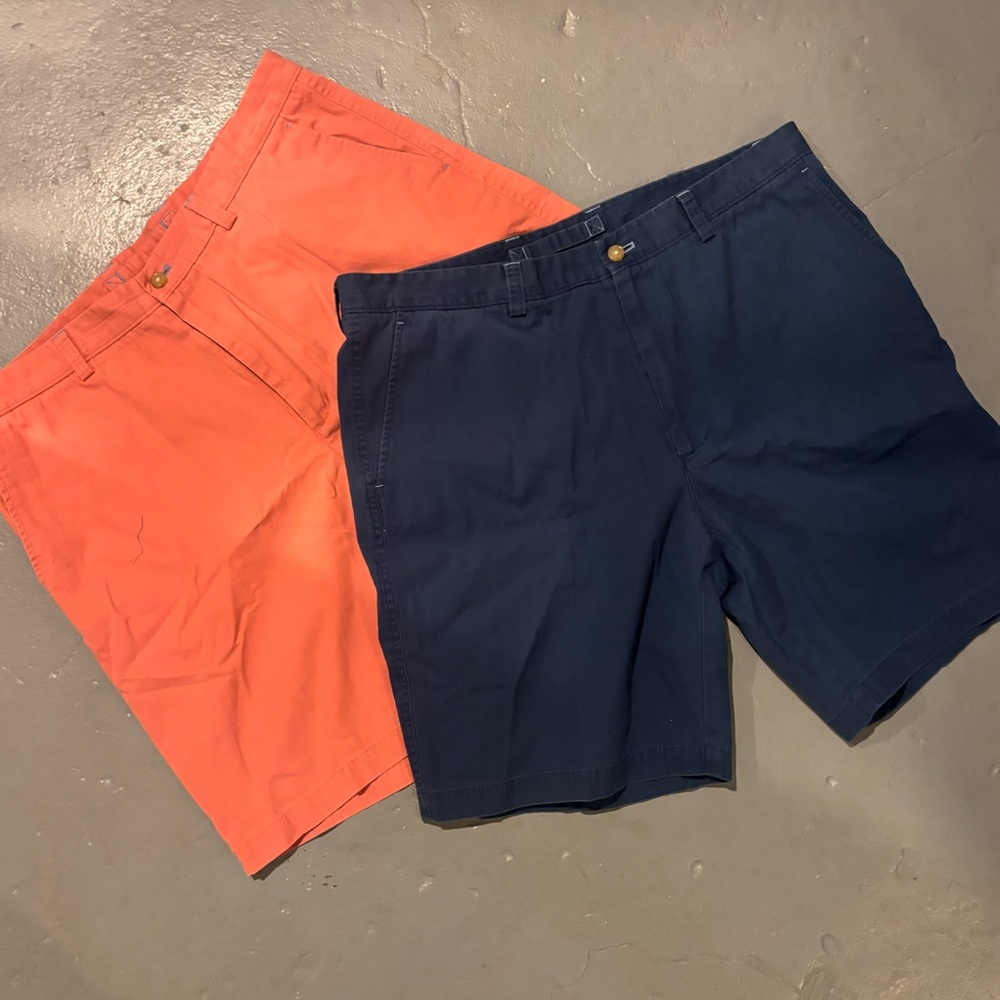 J. McLaughlin Men's Coral and Navy Flat Front Shorts Bundle‎